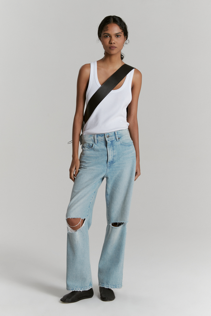 STRAIGHT CROP COLISEO CELESTE