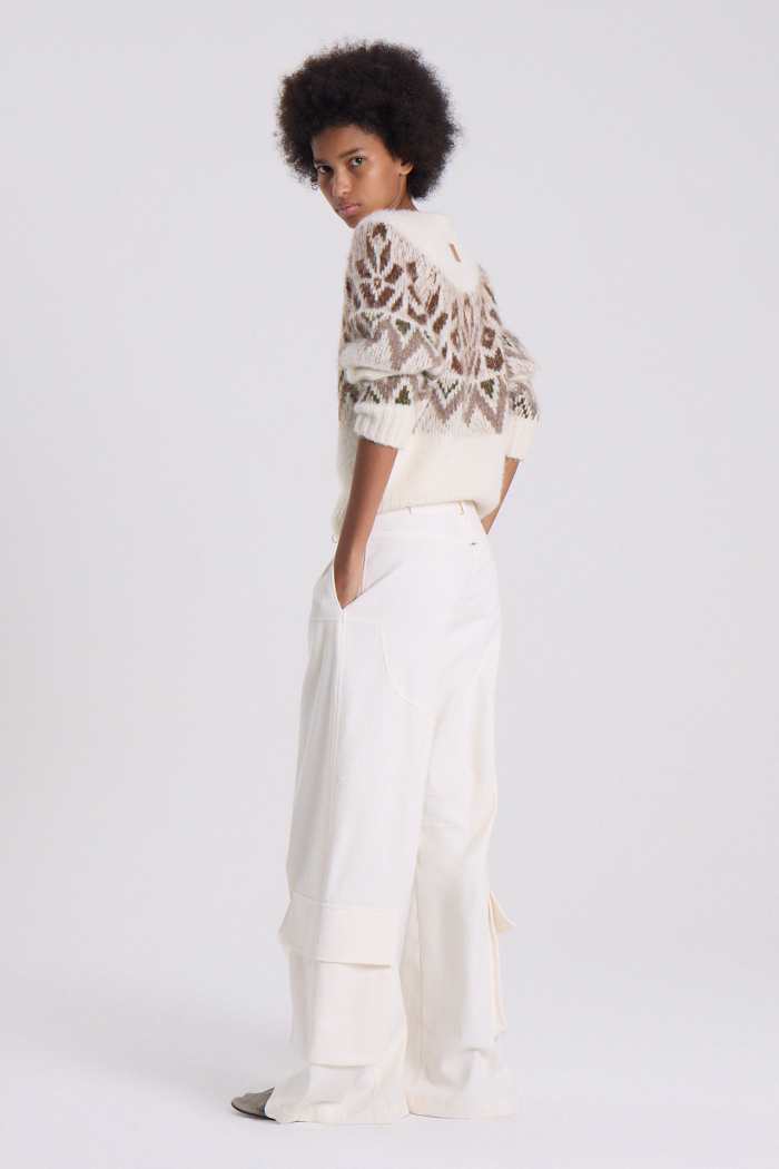 PANTALON CARGO CAPRICORNIO OFF WHITE