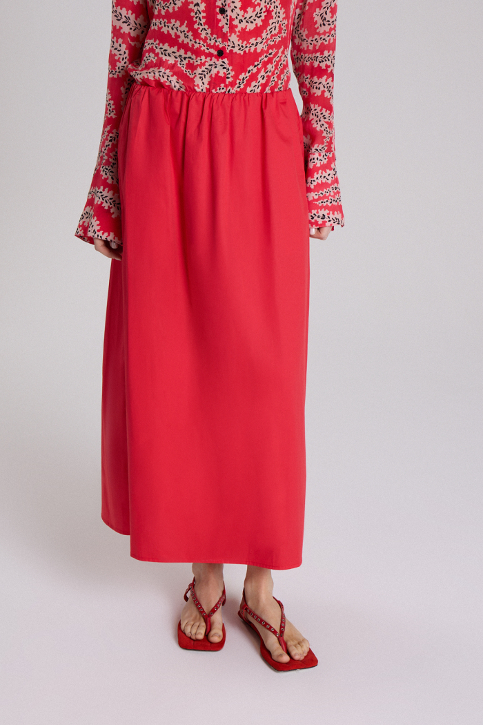 POLLERA ANANAS ROJO