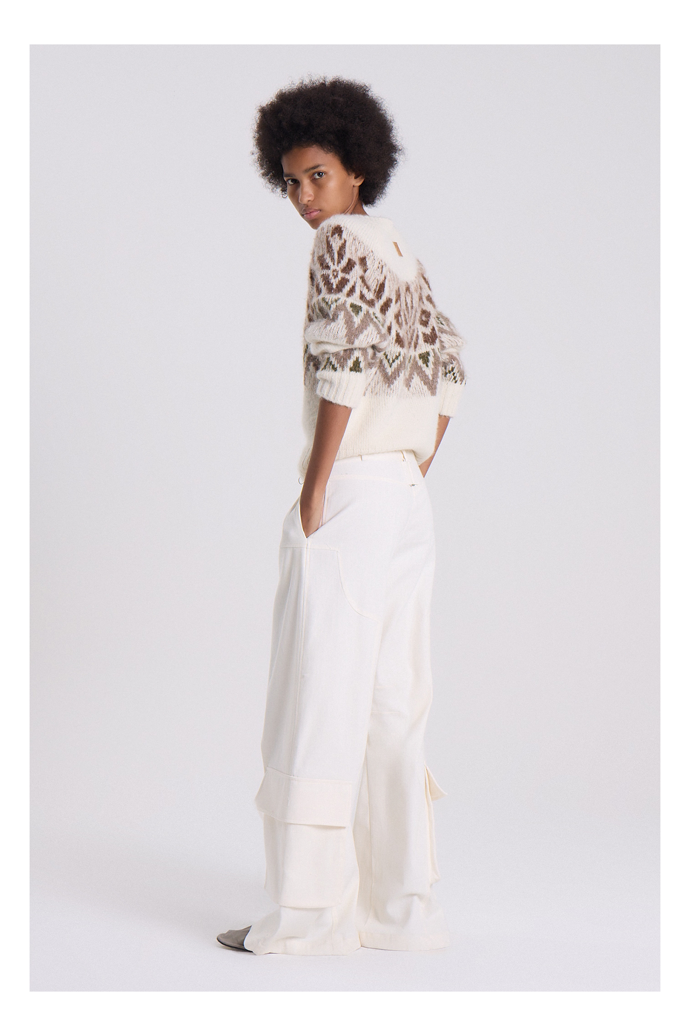 PANTALON CARGO CAPRICORNIO OFF WHITE