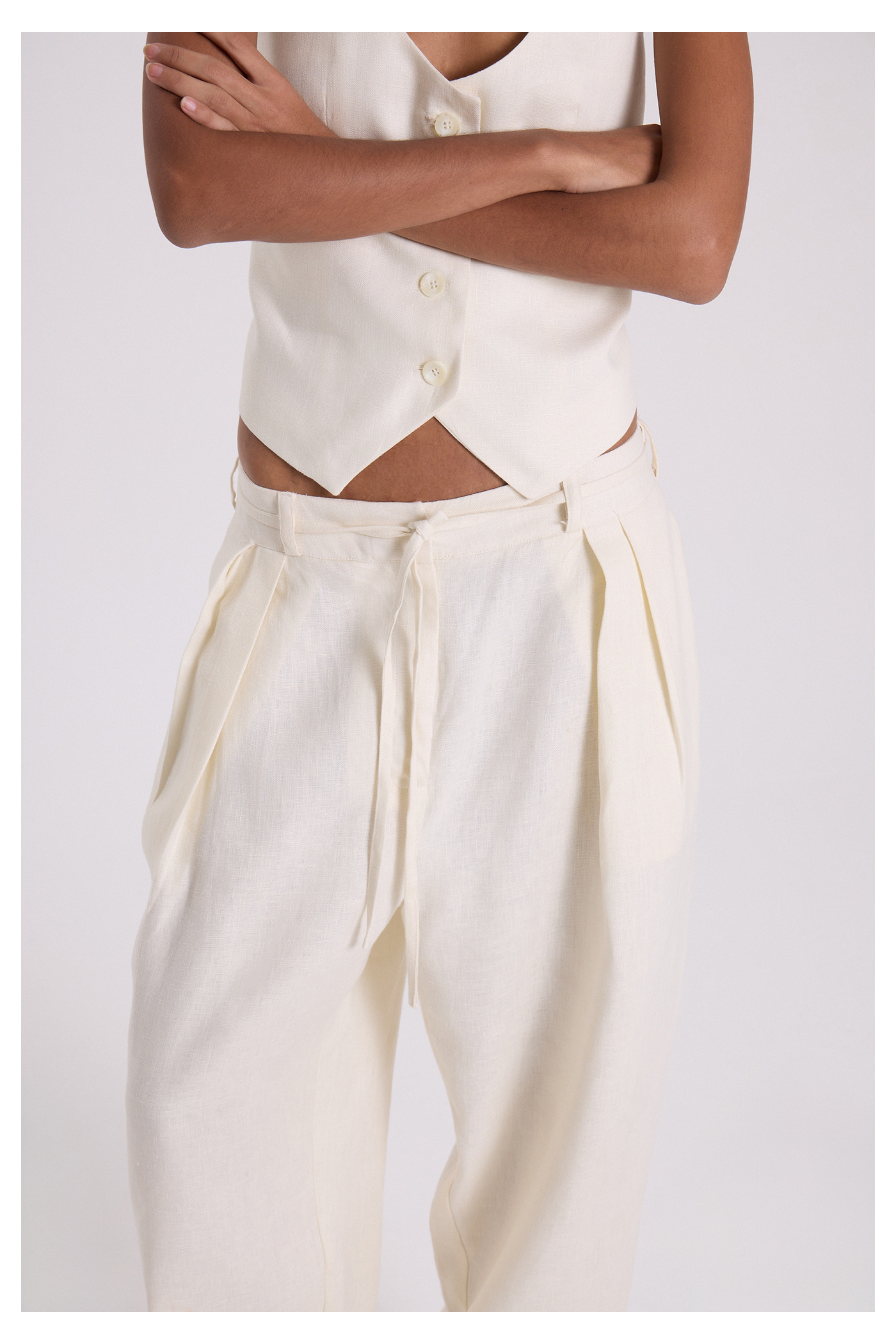 PANTALON ANCHO LUTEA CRUDO
